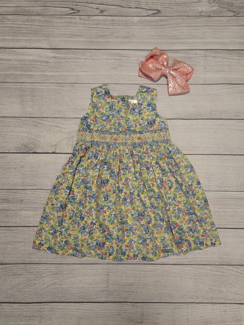 Floral Sundress with Pink Bow